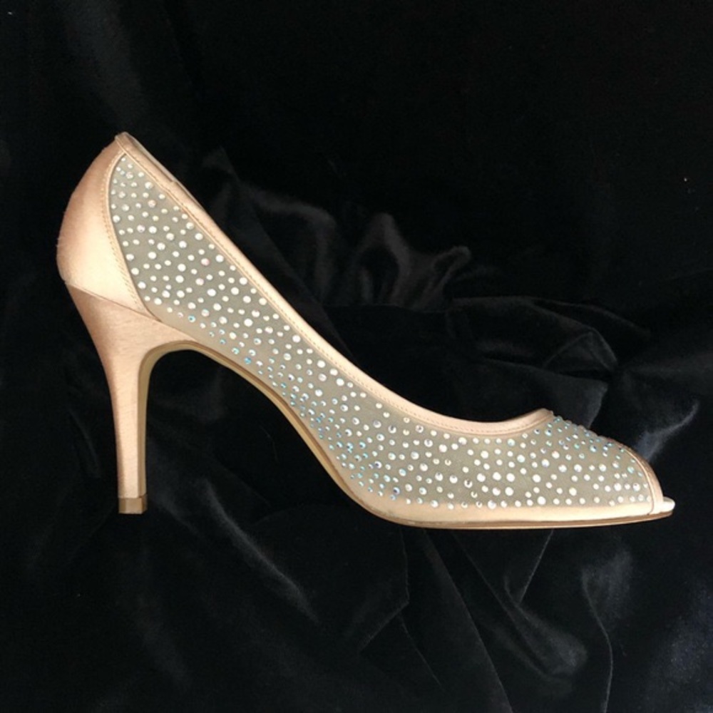 Sexy Crystal peep toe heels (Fionna) size 7